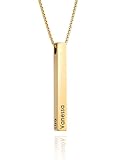 MYCLUSIV® Personalisierte Namenskette mit Gravur - Weihnachts-Geschenk für Frauen - Personalisierter Schmuck-Anhänger für Mama - Damen Halskette aus Edelstahl (Gold)