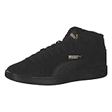 PUMA Unisex Smash v2 Mid WTR SD Sneaker, Black Black Team Gold, 38 EU