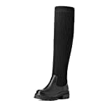 DREAM PAIRS Overknee-Oberschenkelhohe Stiefel für Damen,Size 38,Schwarz,SDOB2201W-E