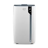 De'Longhi Pinguino PAC EX105 Mobiles Klimagerät mit EcoRealFeel-Technologie, 10.000 BTU/h, für Räume bis 100m³, Entfeuchtungs- & Ventilationsfunktion, 24h-Timer, Energieeffizienzklasse A+++, Weiß