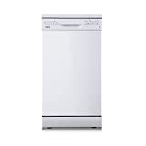 Midea SF 3.45NW PRO Geschirrspüler 45 cm Freistehend und Unterbaufähig, 9 Maßgedecke, Spülmaschine mit WLAN, 5 Programme, Höhenverstellbarer Oberkorb, 47 dB, Weiß