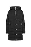 SOCCX Damen Peached Parka mit abtrennbarer Kapuze Black L