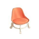 UUE Rollhocker Niedrig,hocker mit Rückenlehne,Hocker mit Rollen,Ergonomischer Hocker,Drehhocker Geeignet für Zuhause,Büro,Geschäft,Garage,Fitness und Sp (Orange)