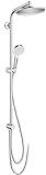 hansgrohe Crometta S - wassersparendes Duschsystem (EcoSmart) ohne Armatur, Regendusche (240 mm) mit Umsteller, Handbrause (2 Strahlarten), Schlauch, Brausestange und Kopfbrause, Chrom, 27270000