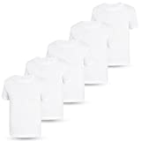 LOREZA ® 5er Pack Kinder Jungen Mädchen Unterhemd Kurzarm T-Shirt 100% Baumwolle (116-122 (6-7Jahre), White)