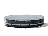 Intex Deluxe Pool Cover - Poolabdeckplane Deluxe - Ø 488 cm - Für Ultra Frame Pool, 28040, Grau