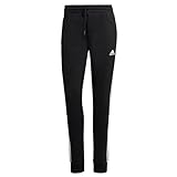 adidas Damen Essentials 3-Stripes Jogginghosen, Black/White, XL