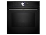 Bosch HMG7361B1, Serie 8 smarter Einbau-Backofen mit Mikrowellenfunktion, 60 x 60 cm, Made in Germany, Schwarz, Air Fry, Digitaler Bedienring, Touchdisplay, Automatikprogramme, Reinigungsunterstützung