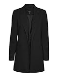 VERO MODA Damen Kurzmantel VMVerina Long Blazer Lange Damenjacke Coatigan 10258618 Black 42