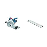 Bosch Professional Tauchsäge GKT 55 GCE (1.400 Watt, inkl. Kreissägeblatt Best for Wood, 165 mm Sägeblattdurchesser, Innensechskantschlüssel, im Karton) + Führungsschiene FSN 1100 (1,10 m Länge)