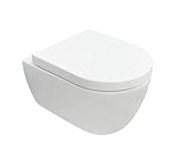 Design Hänge-WC NEG Uno11RK spülrandlos & spritzfrei kurze Version 48,5cm Nano-Versiegelung Duroplast Soft-Close-Deckel abnehmbar Quick-Release Quick-Fix Montage-System