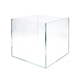 VIALIA Würfel Aquarium aus Weißglas 40x40x40 cm, 64 Liter, Glasbecken für Fische und Wasserpflanzen, Aquarium Becken stoßfest