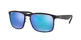 Ray-Ban Herren RB4264 Chromance Sonnenbrille, Schwarz (Matte Black/Blueflashpolar), 58