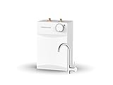 Thermoflow UT 5 Set Ovalis Untertischspeicher inkl. Niederdruckarmatur | Warmwasserboiler 5 l Speichervolumen| G 3/8" Anschluss | 35-75 °C | 65 °C in 10 min.