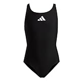 adidas, 3 Bars Suit, Badeanzug, Schwarz-Weiss, 48, Donna