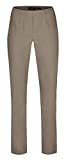 Robell Style Marie - Stoffhose Damen high Waist - Damenhose Power Stretch - Bengaline Stoff Hose mit Schlitz am Saum - Bitte eine Größe Kleiner bestellen - Taupe, 46