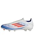 adidas Unisex F50 League Laceless Football Boots Firm Ground Fußballschuhe, Cloud White/Solar Red/Lucid Blue, 45 1/3 EU