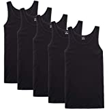 NUOZA Unterhemd Herren Tank Top 5er Pack Feinripp Muskelshirts Baumwolle alle Größen und Farben-Schwarz,L