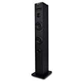 NGS Sky Charm - 50W Bluetooth Sound Tower mit Fernbedienung, Optischem Eingang, USB, FM Radio und AUX IN (Schwarz)