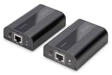 DIGITUS HDMI Extender - Ultra HD, 4K, 60Hz - Set (Sender/Empfänger) - bis zu 60 m Reichweite - Patchkabel (Cat 6, Cat 6A, Cat 7) - schwarz