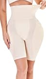 YINGKE Damen Miederpants Gepolstert Po Push Up Butt Lifter Miederhose Kontrolle Shapewear Figurformender (S, Hohe Haut)