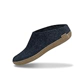 glerups dk B Slipper Unisex-Erwachsene Filz-Slipper, Damen,Herren Huettenschuhe, Pantoffel Slipper Puschen Stiefel kuschelig,Denim,36 EU / 3.5 UK