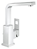 GROHE Eurocube - Einhand- Waschtischarmatur (wassersparend, hoher Auslauf, mit Zugstange), chrom, 2313500E