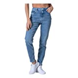 PIECES Damen Pcleah Mom Hw Ank Lb110-ba/Noos Bc Jeans, Light Blue Denim, M (Label: M/32L)