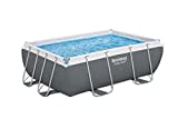 Bestway Power Steel Frame Pool Set mit Filterpumpe 282 x 196 x 84 cm, grau, eckig