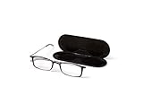 ThinOptics Unisex Brooklyn Black 2.0 2,5 + kompaktes Universal-Etui, schwarzer Rahmen, Hülle, Lesebrille, klappbar, Stärke 2,50, 2.00 Magnification (Pack of 1)