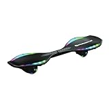 Razor Ripster Lightshow Waveboard - Rollbrett für Kinder ab 8 Jahren mit 360° Lenkung, bewegungsaktiviertem Lichtdeck, 5 Lichtmodi, Anti-Rutsch, kompaktes & leichtes 2-Rad-Board - Schwarz