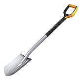 Fiskars Gärtnerspaten für harte, steinige Böden, Spitz, Länge: 108 cm, Qualitätsstahl-Blatt/Glasfaserverstärkter Kunststoff-Stiel, Schwarz/Orange, Xact, M, 1003684