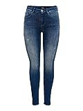 ONLY Damen Onlblush Life Mid Sk Ank Raw Rea811 Noos Jeans, Dark Blue Denim, L / 34L EU