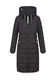 Navahoo Damen Winterjacke (XS-3XL) - Wind- & Wasserabweisend, große Kapuze, seitliche Gehschlitze, Steppmantel, Warme Jacke Frauen - N036 (M, Schwarz)