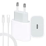 iPhone Ladegerät 20W, USB C Adapter,mit Kabel1.5mTyp C, PD Fast Wall Charger Ladestecker Power Delivery(kompatibel) für iPhone 14/14 pro max13/13 pro Max12,12 Pro Max,12 Mini,11,11 Pro,