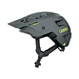 ABUS MTB-Helm MoDrop MIPS - robuster Fahrradhelm mit Aufprallschutz für Mountainbiker - individuelle Passform - Unisex - Grau Matt, Größe: L (57-61 cm)