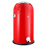 Wesco 33 L 184 631 Kickmaster Abfallsammler 33 Liter rot 37.5 x 37.5 x 69cm (L/B/H), Edelstahl