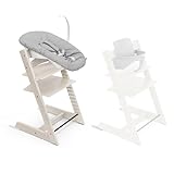 Stokke Tripp Trapp Stuhl (Whitewash) mit Newborn Set und Baby Set (White) - Sicher, verstellbar, ergonomisches Design