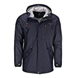 Dry Fashion Herren Regenjacke Bergen - Herrenjacke Regenmantel Männer Jacke Gefüttert Winddicht Wasserdicht in Navy Größe XL