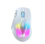 Roccat Kone XP Air – kabellose Gaming-Maus mit optischem Sensor mit 19.000 DPI, AIMO RGB-Beleuchtung, 4D-Mausrad, weiß