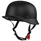 Smilfree Halbhelme Motorradhelm, Halbschalenhelm Mit ECE Genehmigt Brain-Cap Halbschale Roller-Helm Scooter-Helm Chopper Helm Jet-Helm Moped Helm Retro FüR Erwachsene Herren Damen 55cm~62cm