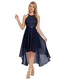 Wedtrend Abendkleid Konfirmationskleider Frauen Marie Blau Midilang Abendkleid Damen Abendkleider Elegant für Hochzeit WT0204 Navy L