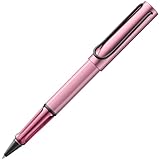 Lamy AL-star autumn pink Tintenroller - leichter Stift mit transparenten, ergonomischen Griff & Strichbreite M - Gehäuse aus Aluminium – mit Tintenrollermine M 63 Strichbreite M in schwarz