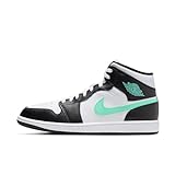 Nike Air Jordan 1 Mid (weiß / schwarz / türkis) 46