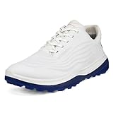 ECCO Herren Schnür-Golfschuhe Vollnarbenleder ohne - Weiß/Blau - UK 9-9.5