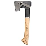 Fiskars Universalaxt, Limited Edition zum 375-jährigen Jubiläum, Länge: 35,5 cm, Karbonstahl/FSC-zertifiziertes Holz, 1075438, Schwarz