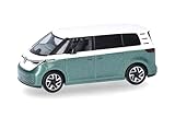 herpa 431132 Modellauto VW ID. Buzz zweifarbig, Miniatur im Maßstab 1:87, Sammlerstück, Made in Germany, Modell aus Kunststoff Miniaturmodell, candyweiß, Bay Leaf Green metallic