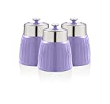 SWAN SWKA1024PURN Retro-Set mit 3 Behältern, Violett