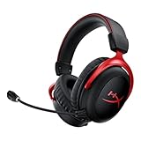 HyperX Cloud II Wireless Gaming-Headset, 2,4-GHz, 30 Std. Akku, 20 m Reichweite, DTS Headphone Spatial Audio, 53-mm-Treiber, HyperX Komfort, abnehmbares Mikrofon, Schwarz-Rot