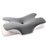 MULISOFT Memory Foam Kissen, bequemes Kopfkissen, stützendes Nackenkissen, ergonomisches Seitenschläferkissen (grau)